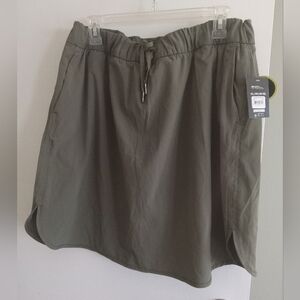 NWTS Olive Drawstring Casual Women’s Skirt W/inner Shorts Athletic Works Size XL